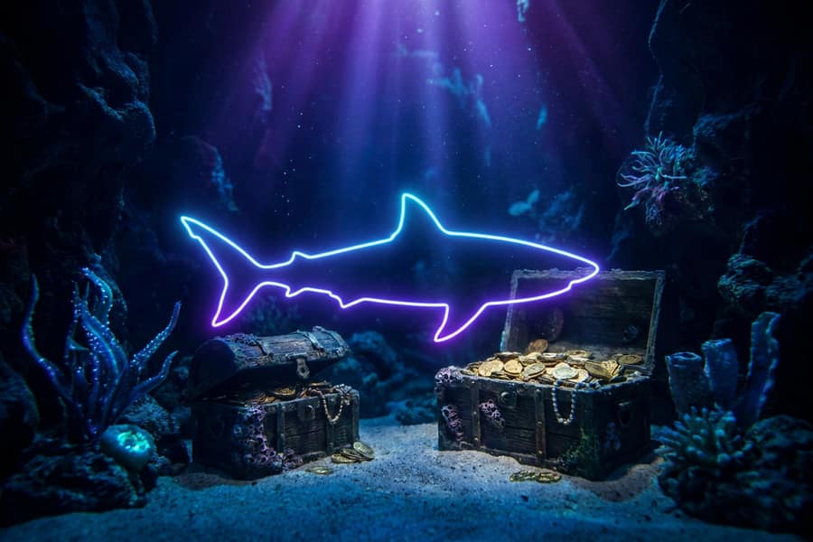 Слот Razor Shark с акулой и неоном